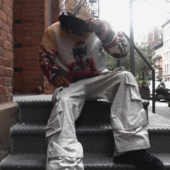 MAJESTIK F1 RACER TAPESTRY JACQUARD LONG SLEEVE HOODIE (BEIGE) - Picture 2 of 5